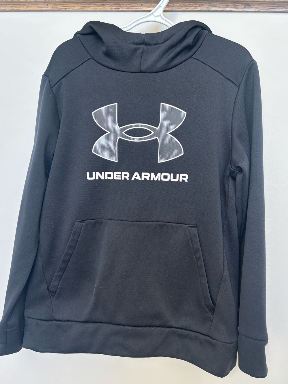 Under Armour Black Kids Hoodie with White Logo, size YSM small